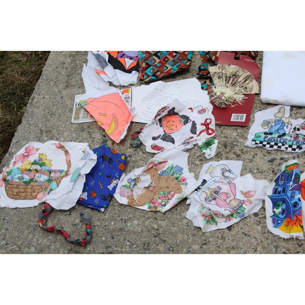 Vintage Fall Halloween Autumn HUGE LOT Bundle Quilt Sew Crafts Fabric Cotton - Picture 3 of 16